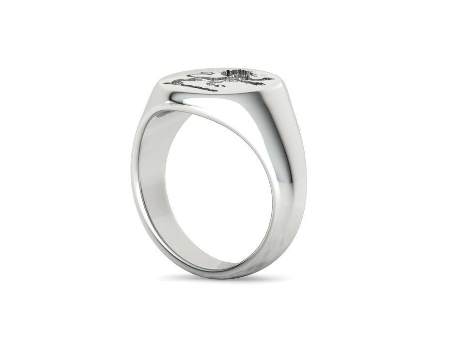 Scottish Rampant Lion Signet Ring Solid Ring 3dmodel 3D print model_26