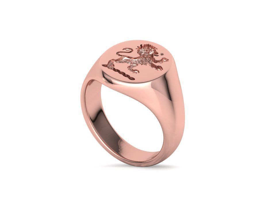 Scottish Rampant Lion Signet Ring Solid Ring 3dmodel 3D print model_21