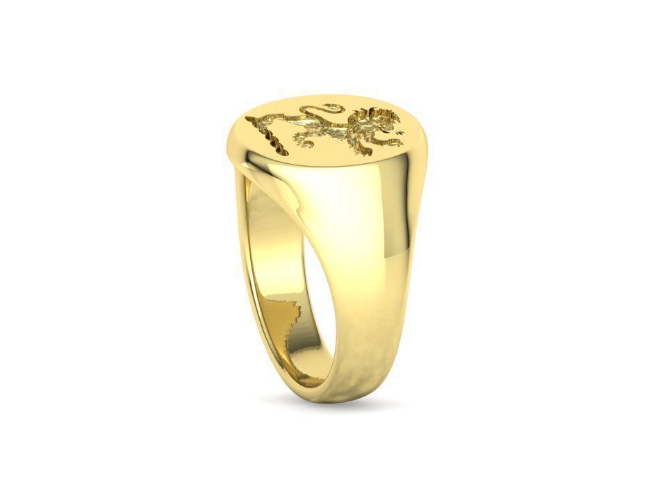 Scottish Rampant Lion Signet Ring Solid Ring 3dmodel 3D print model_28