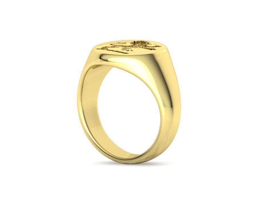 Scottish Rampant Lion Signet Ring Solid Ring 3dmodel 3D print model_25