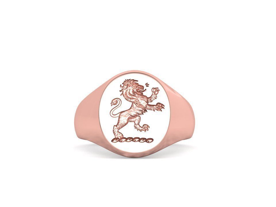 Scottish Rampant Lion Signet Ring Solid Ring 3dmodel 3D print model_33
