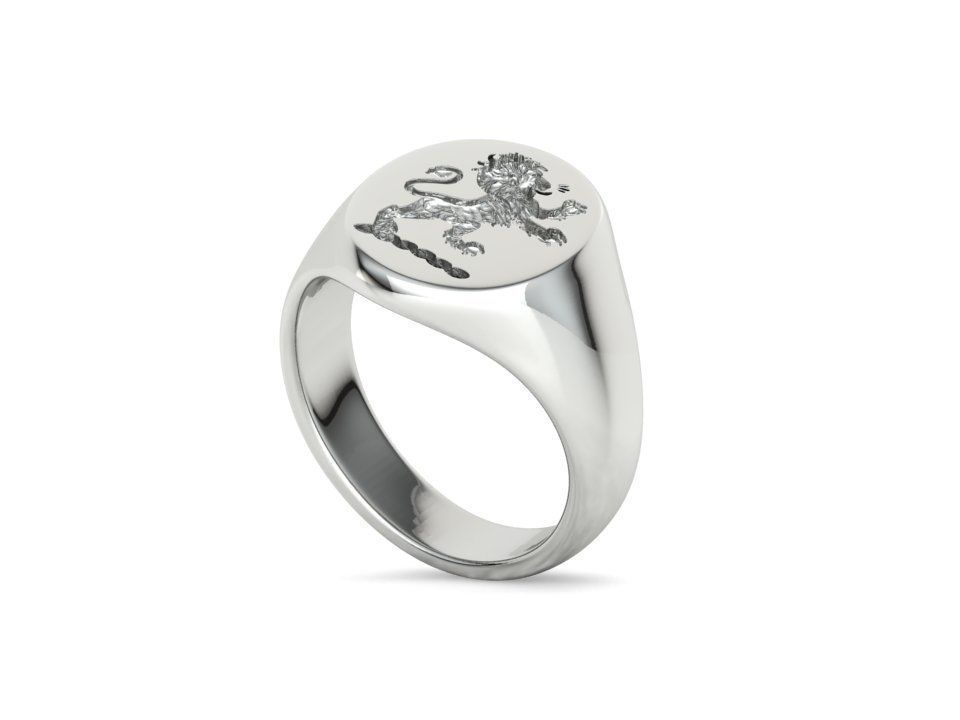 Scottish Rampant Lion Signet Ring Solid Ring 3dmodel 3D print model_23