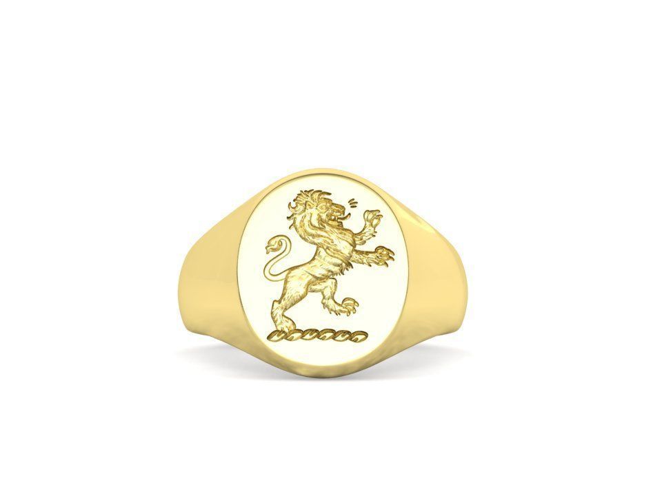 Scottish Rampant Lion Signet Ring Solid Ring 3dmodel 3D print model_34