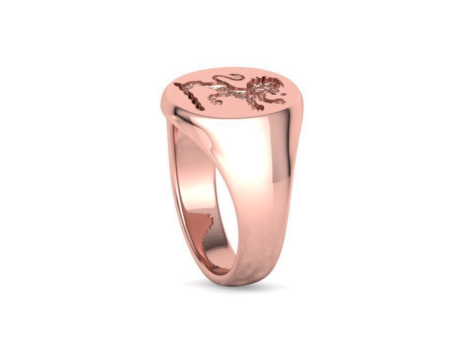 Scottish Rampant Lion Signet Ring Solid Ring 3dmodel 3D print model_27