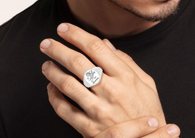 Scottish Rampant Lion Signet Ring Solid Ring 3dmodel 3D print model_32