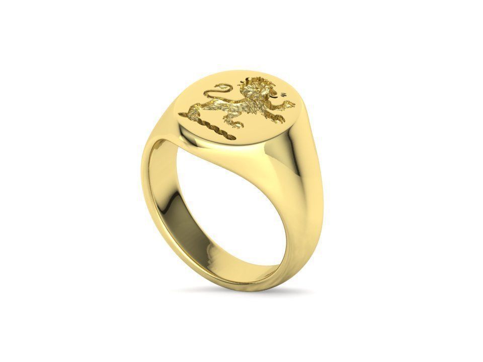 Scottish Rampant Lion Signet Ring Solid Ring 3dmodel 3D print model_22