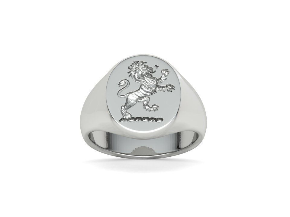 Scottish Rampant Lion Signet Ring Solid Ring 3dmodel 3D print model_8