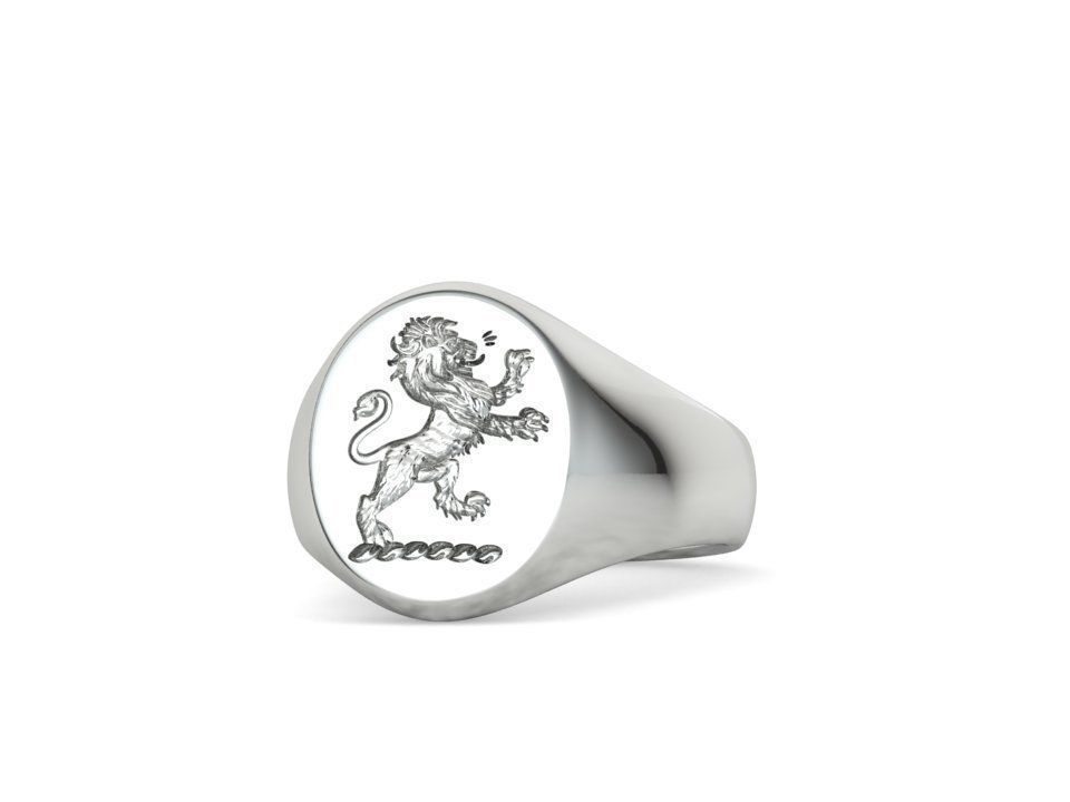 Scottish Rampant Lion Signet Ring Solid Ring 3dmodel 3D print model_5