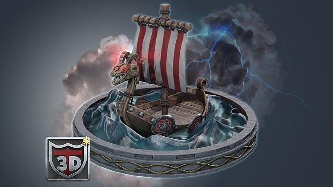 Blender 3 Stylized Viking Boat 3D Model 3D model