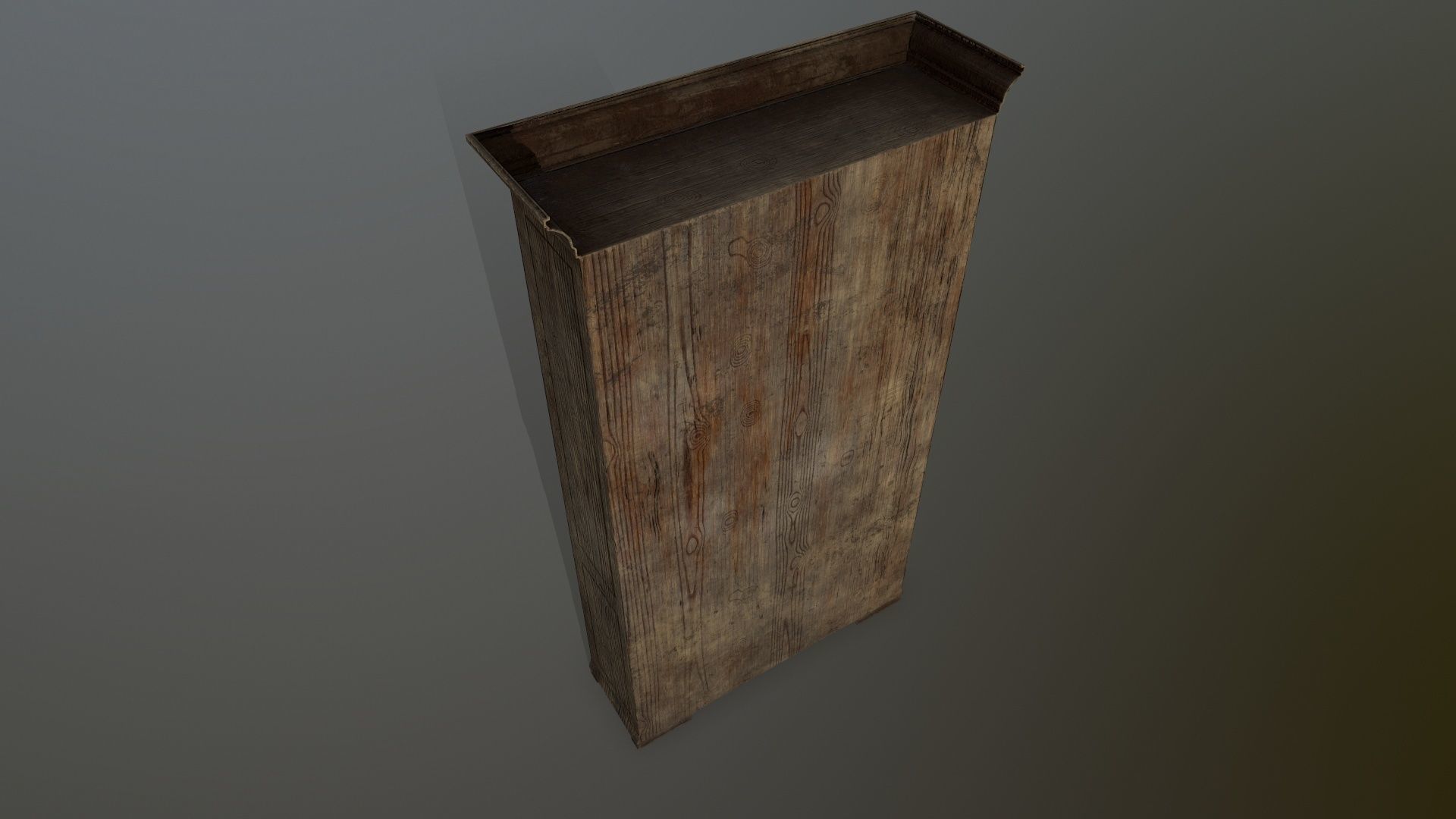 Cupboard 3 wooden bookcase Low-poly 3D model_11