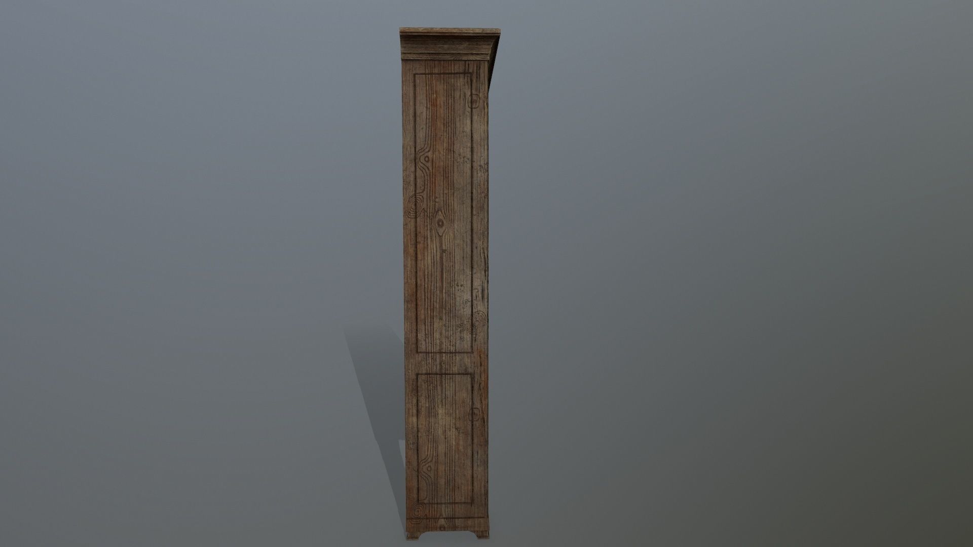 Cupboard 3 wooden bookcase Low-poly 3D model_3