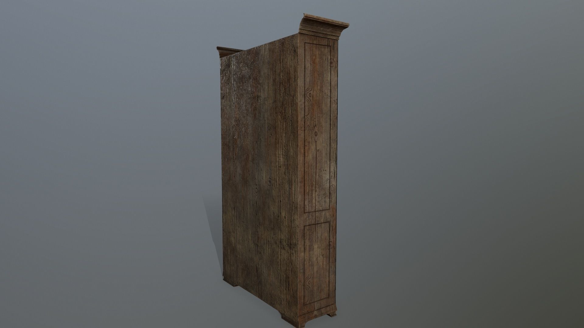 Cupboard 3 wooden bookcase Low-poly 3D model_4