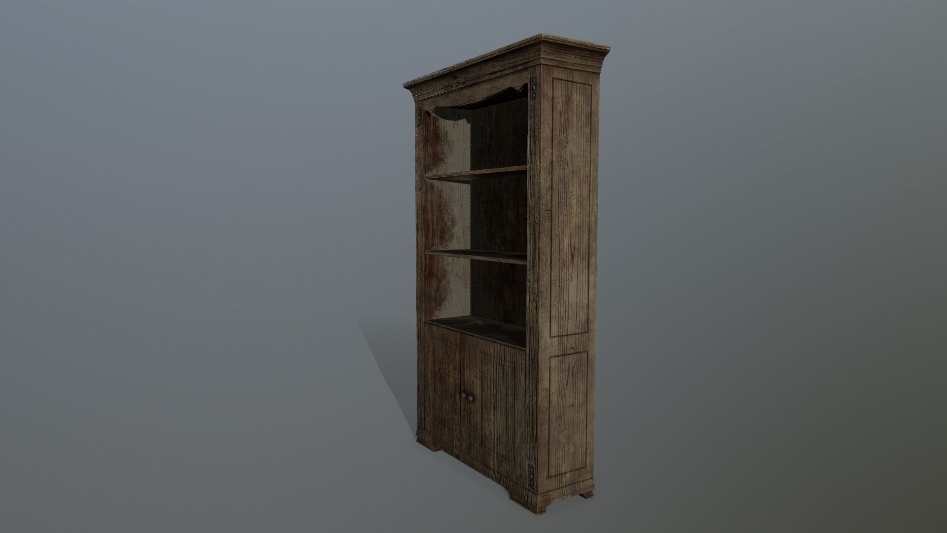 Cupboard 3 wooden bookcase Low-poly 3D model_8