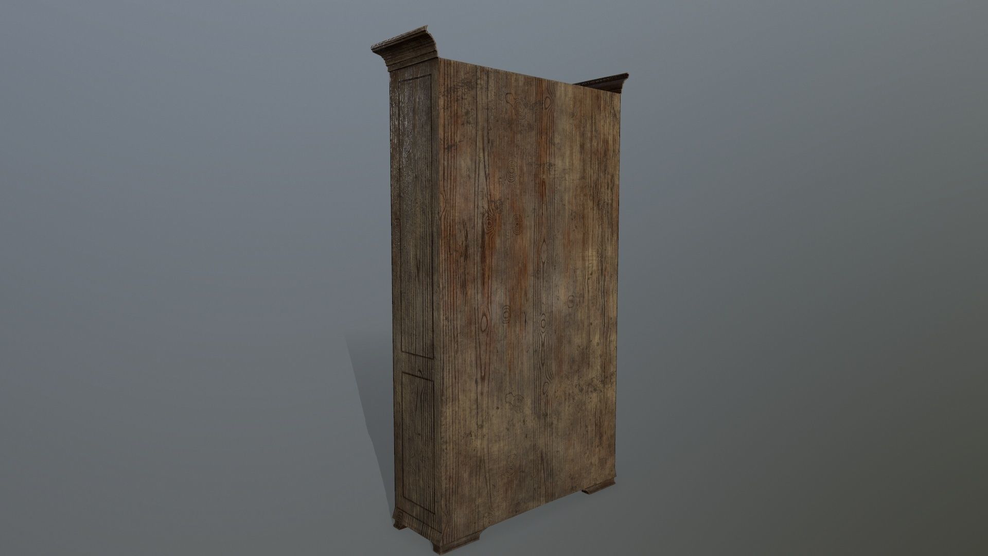 Cupboard 3 wooden bookcase Low-poly 3D model_6