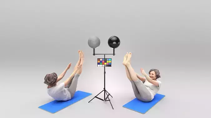 Middle-aged woman exercising 385