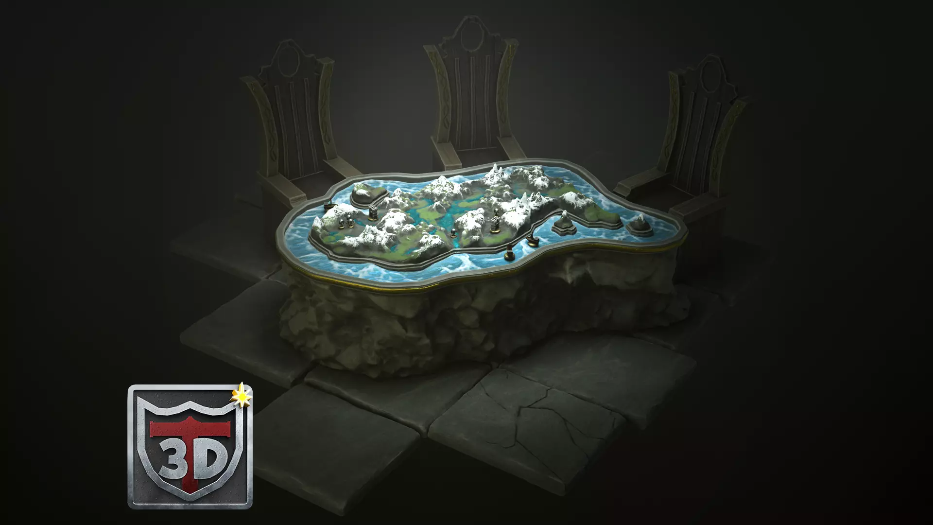 Blender 3  Stylized Map Room  3D Environment  Tutorial 3D model_0