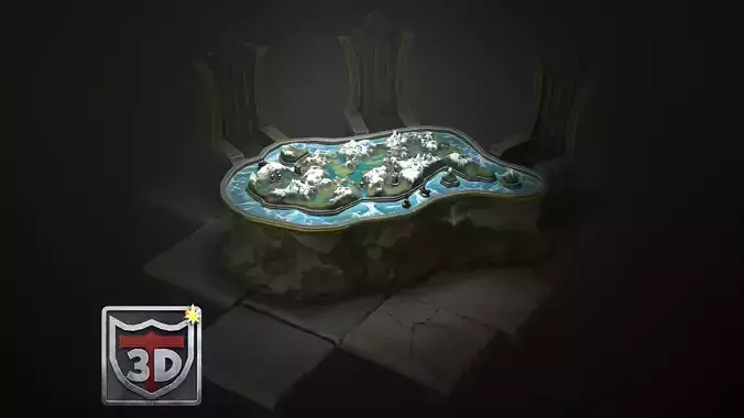 Blender 3  Stylized Map Room  3D Environment  Tutorial 3D model