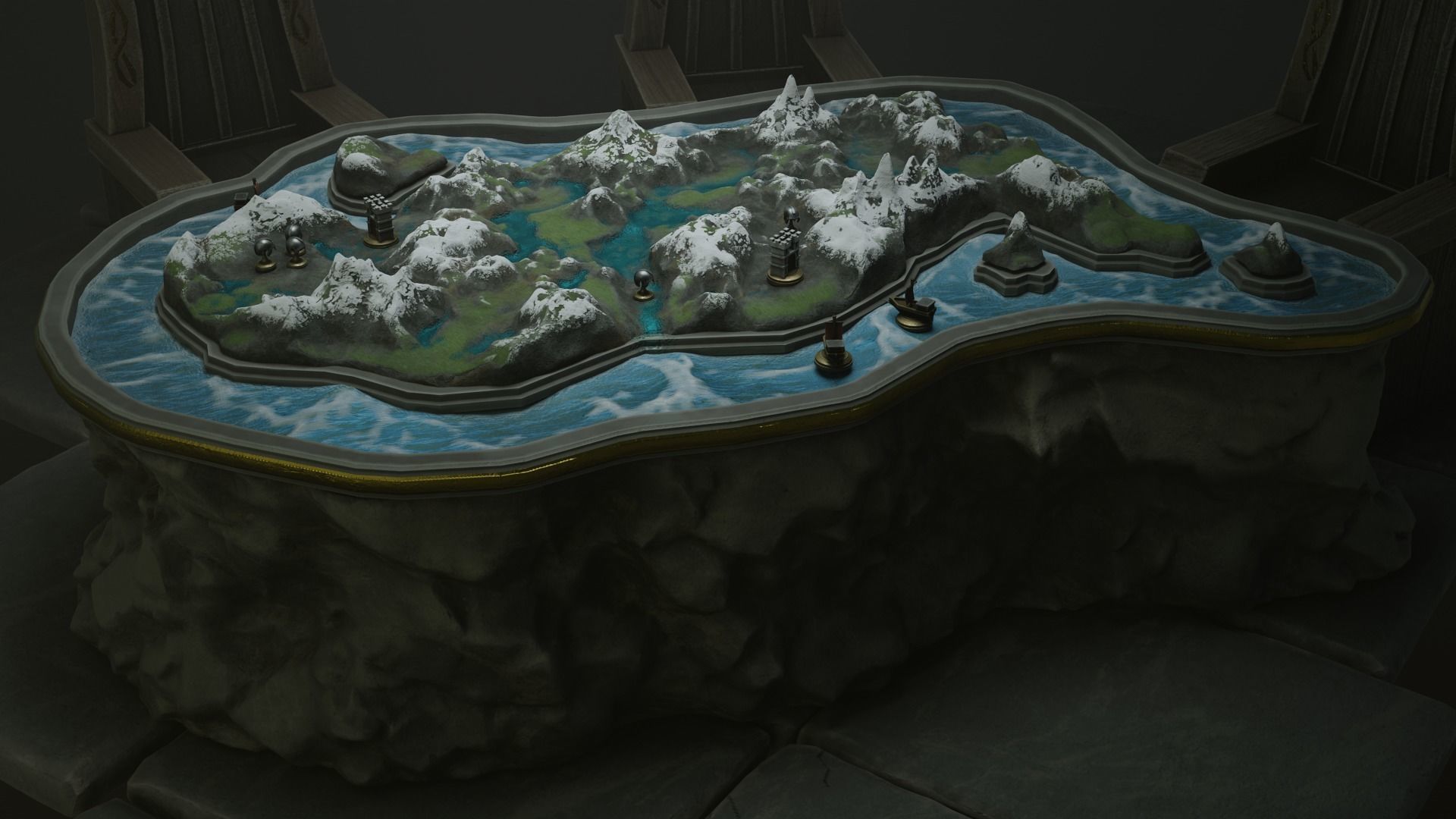 Blender 3  Stylized Map Room  3D Environment  Tutorial 3D model_5