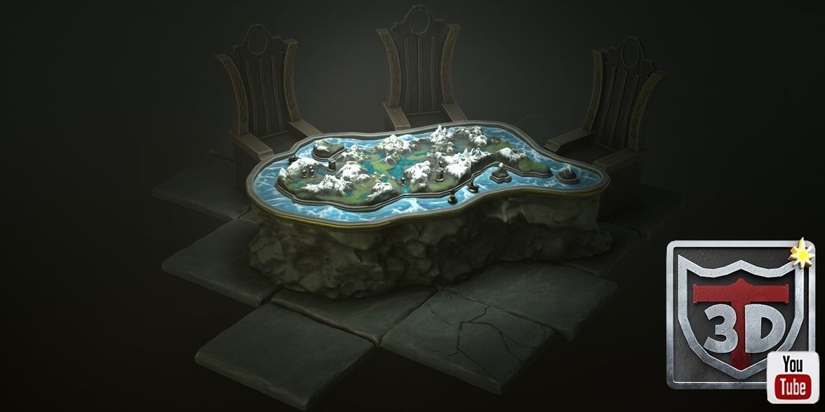 Blender 3  Stylized Map Room  3D Environment  Tutorial 3D model_2