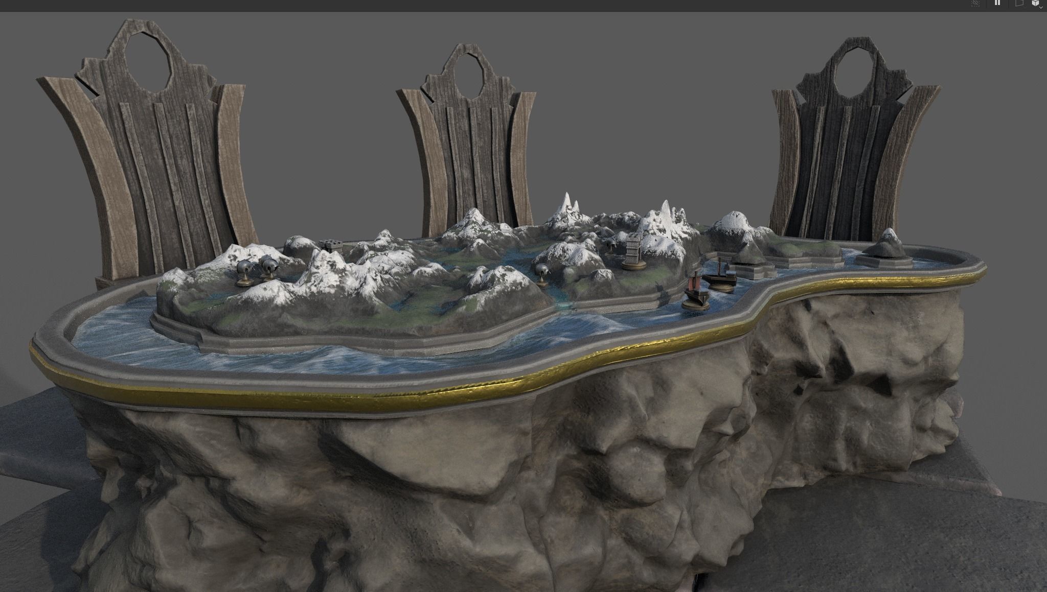 Blender 3  Stylized Map Room  3D Environment  Tutorial 3D model_7