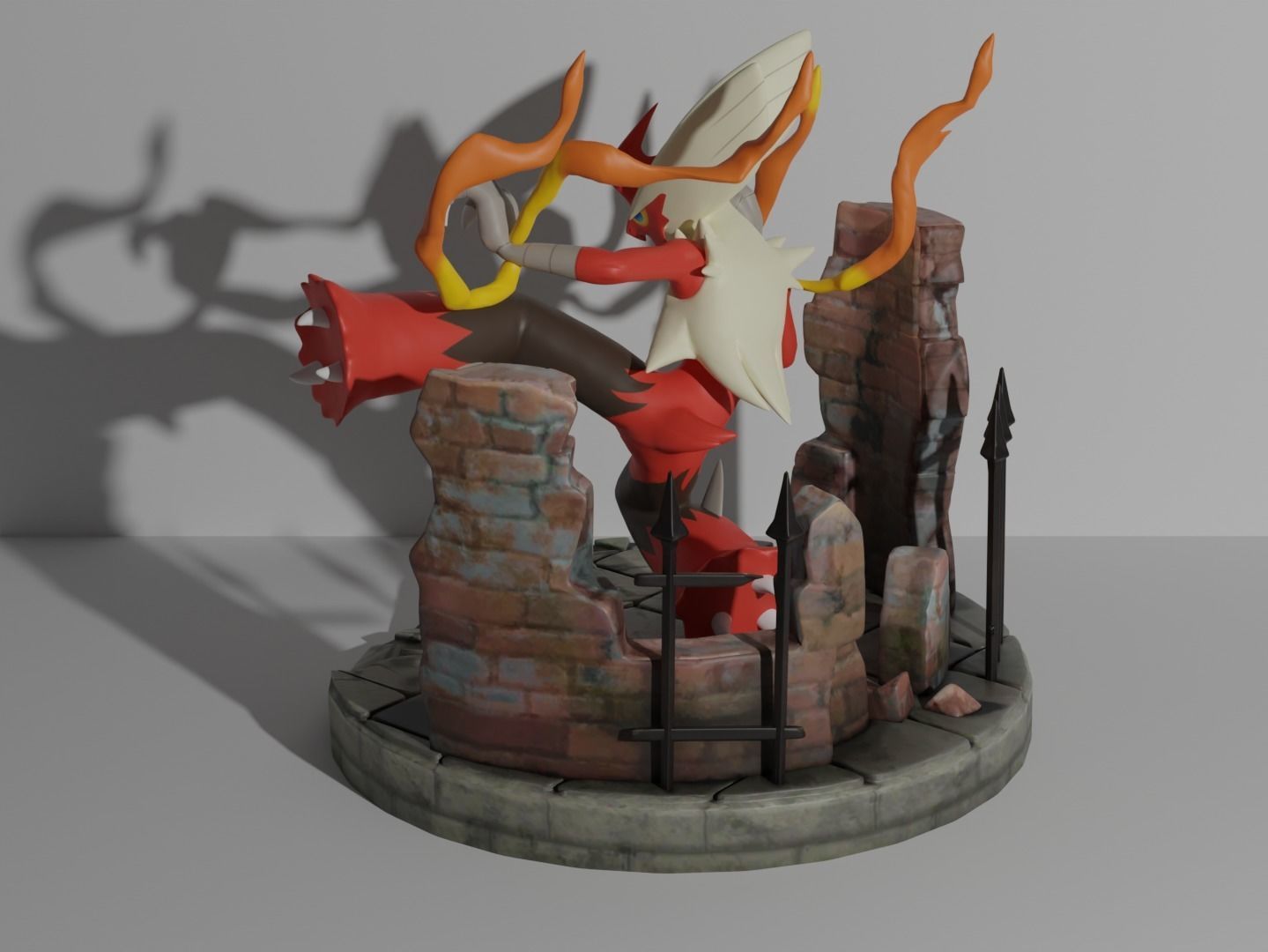 Mega Blaziken pokemon 3D print model 3D print model_3