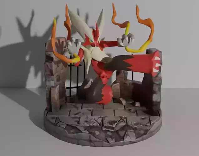 Mega Blaziken pokemon 3D print model 3D print model