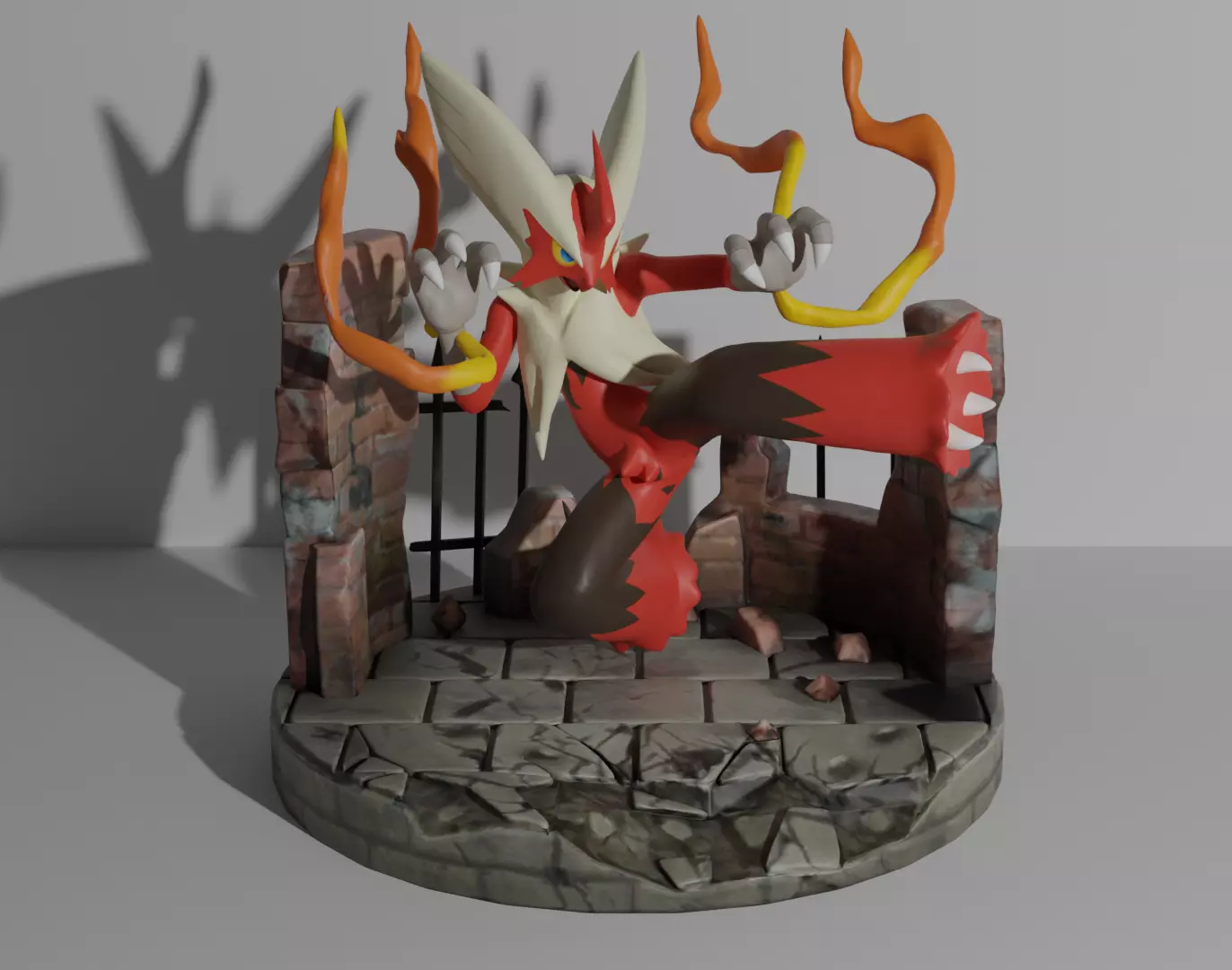 Mega Blaziken pokemon 3D print model 3D print model_0