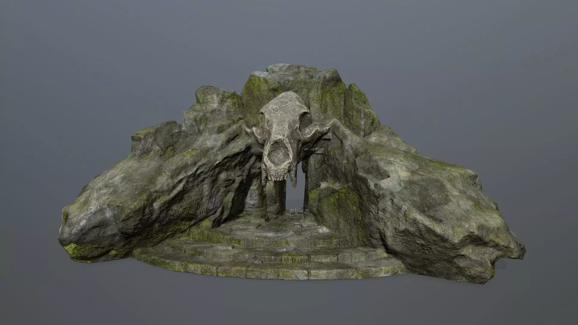 Skull Gate 6 Low-poly 3D model_0