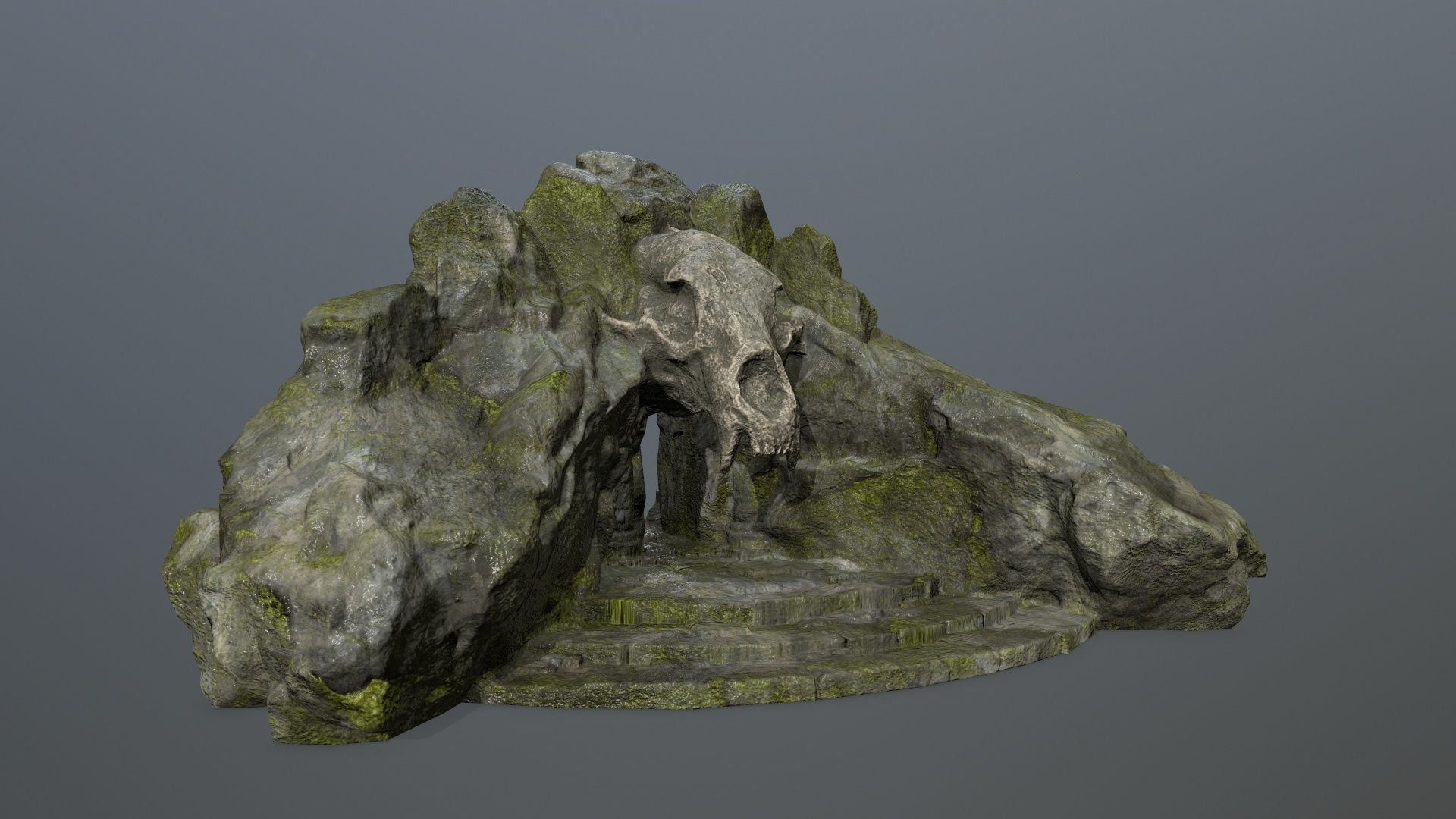 Skull Gate 6 Low-poly 3D model_2