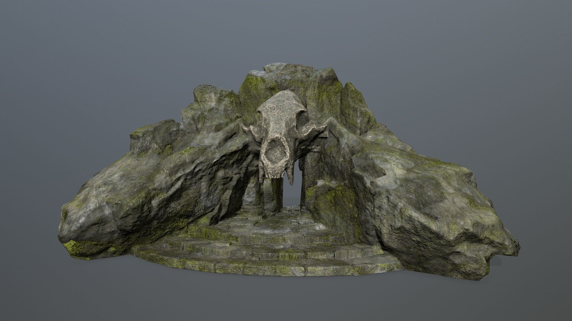 Skull Gate 6 Low-poly 3D model_1