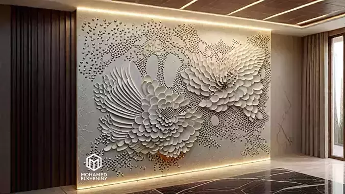 3D Wall Panel STL Model for CNC and 3D Printing 01 3D model