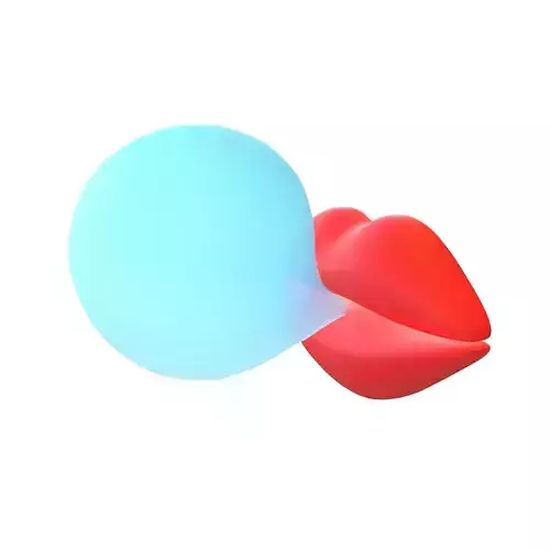 Cartoon Lips With Bubblegum v1 003