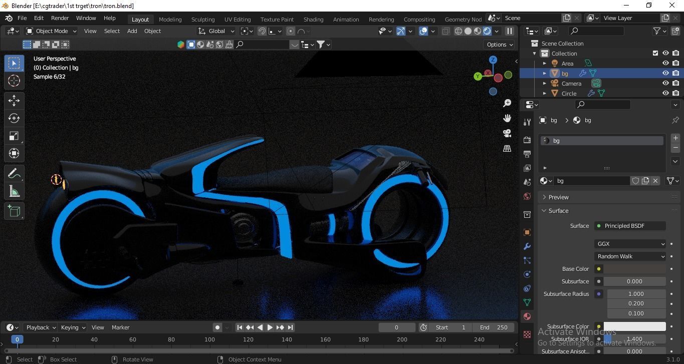 Sci-Fi Tron Bike 3D Model - Perfect for Gaming VFX and Film Low-poly 3D model_6