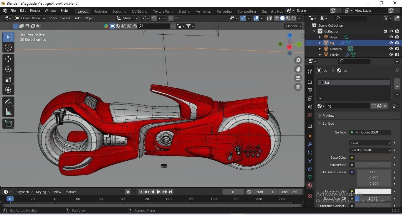 Sci-Fi Tron Bike 3D Model - Perfect for Gaming VFX and Film Low-poly 3D model_8