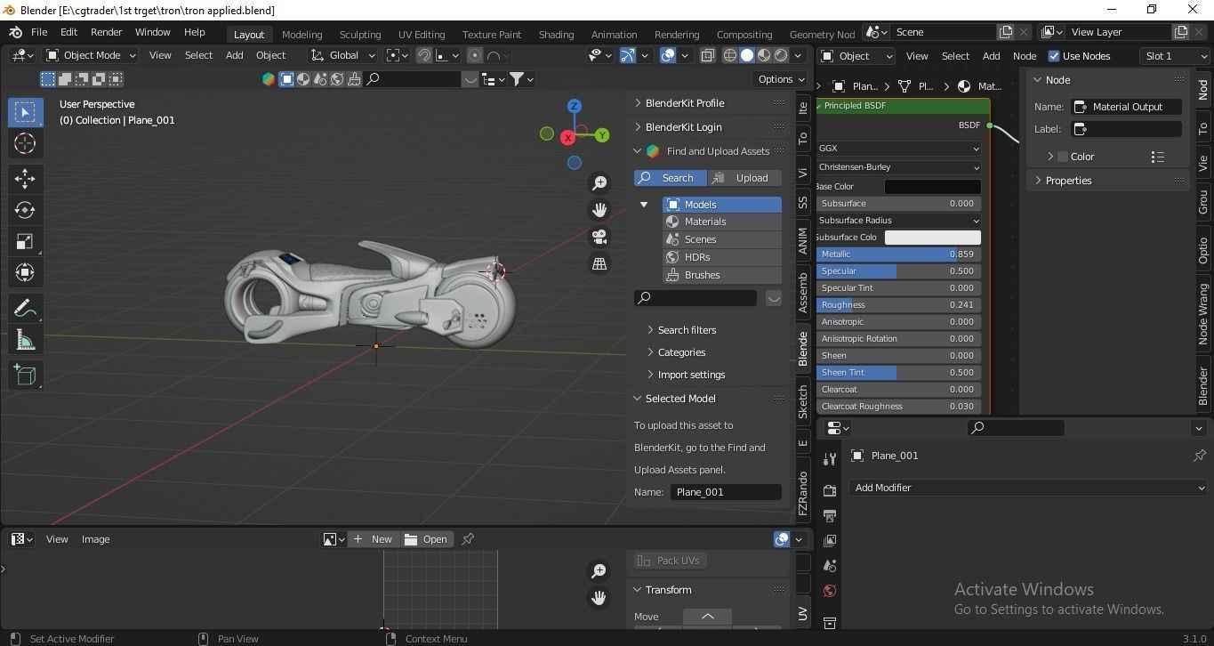 Sci-Fi Tron Bike 3D Model - Perfect for Gaming VFX and Film Low-poly 3D model_17