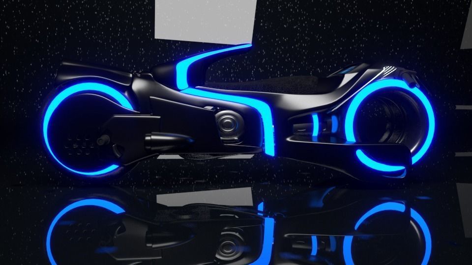 Sci-Fi Tron Bike 3D Model - Perfect for Gaming VFX and Film Low-poly 3D model_3
