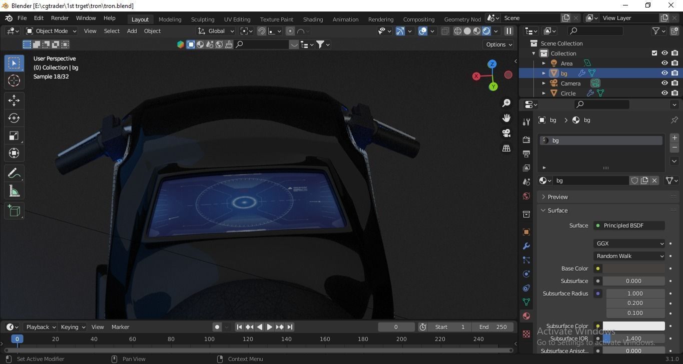 Sci-Fi Tron Bike 3D Model - Perfect for Gaming VFX and Film Low-poly 3D model_7