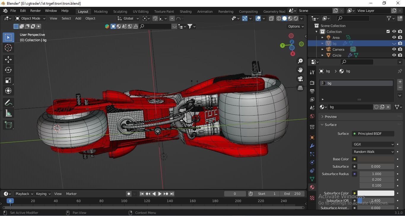 Sci-Fi Tron Bike 3D Model - Perfect for Gaming VFX and Film Low-poly 3D model_9