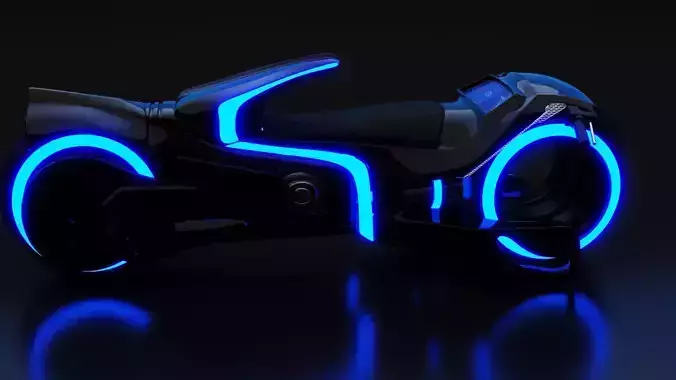 Sci-Fi Tron Bike 3D Model - Perfect for Gaming VFX and Film Low-poly 3D model