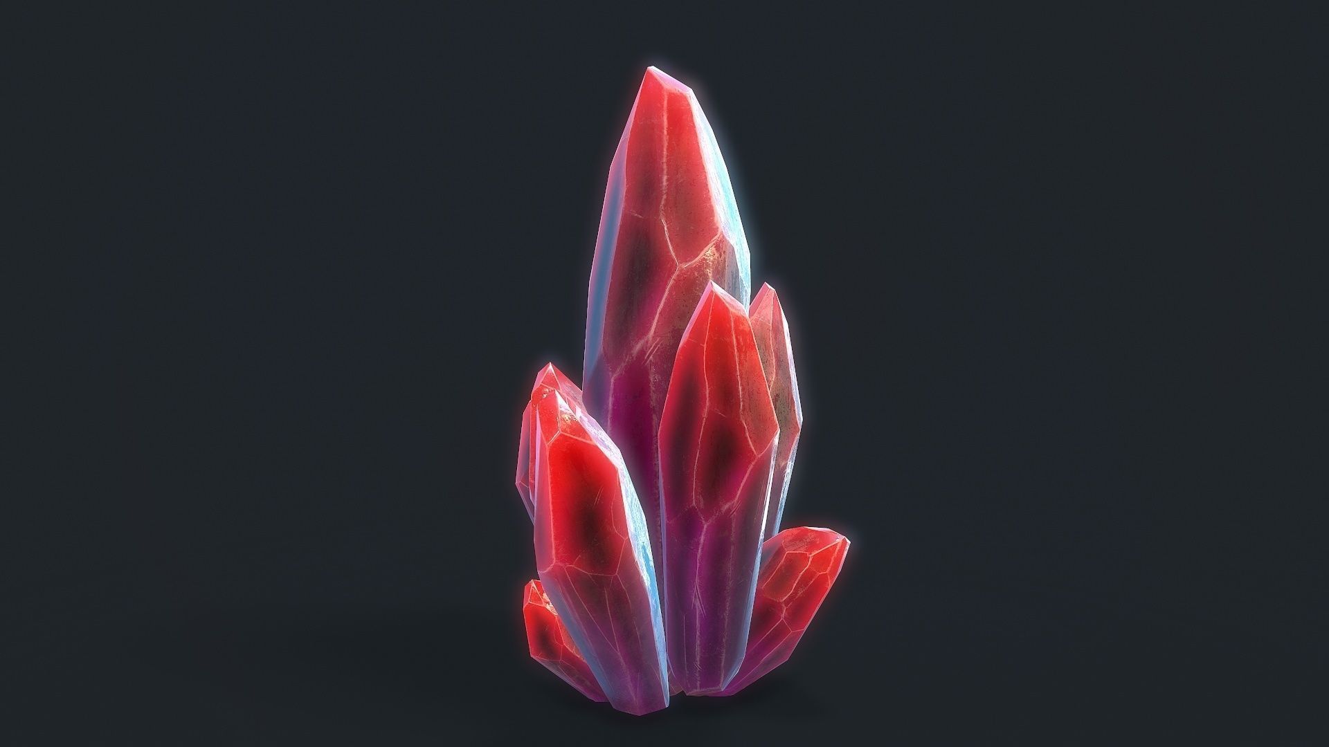 Crystal Low-poly 3D model_3