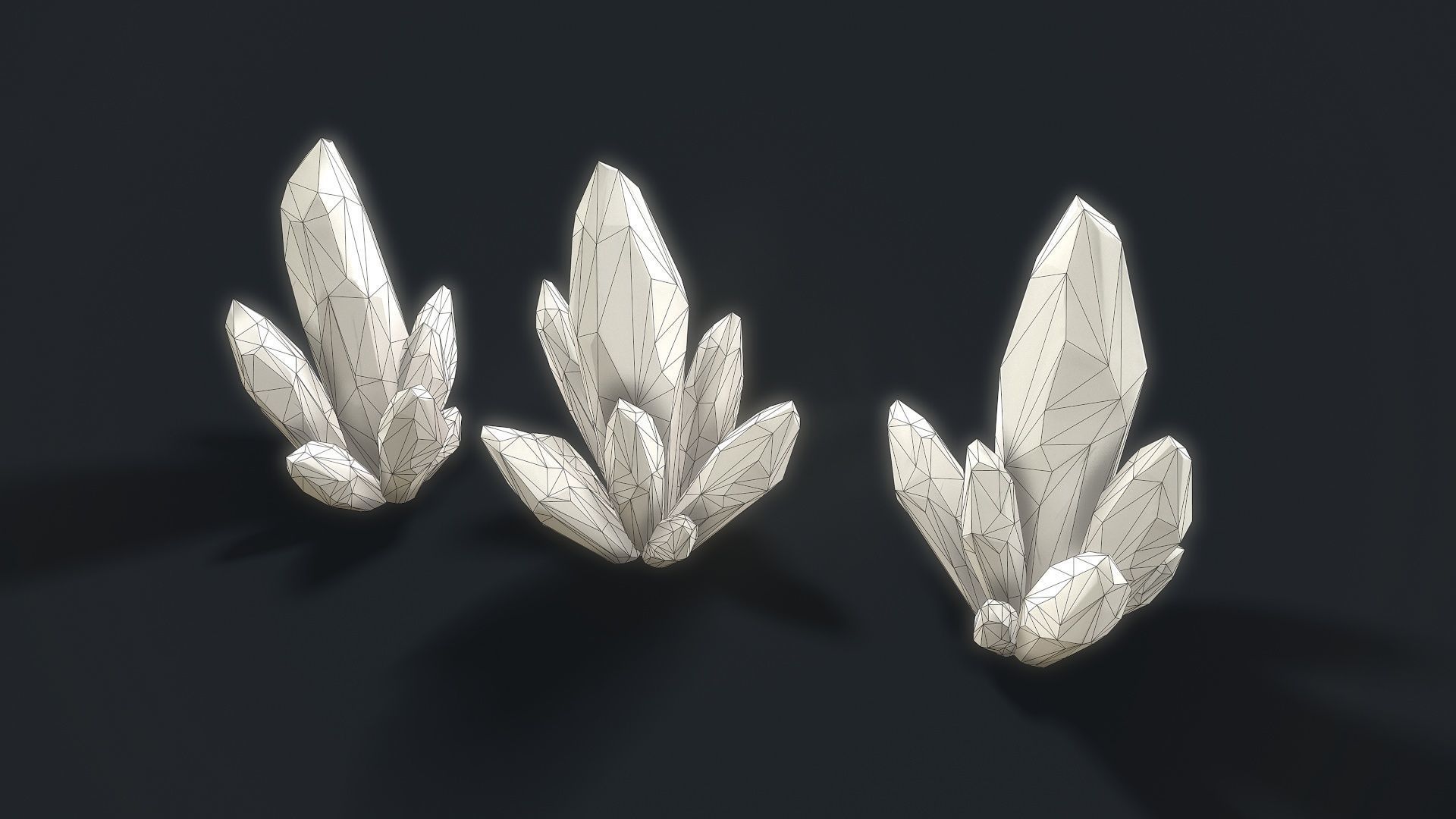 Crystal Low-poly 3D model_8