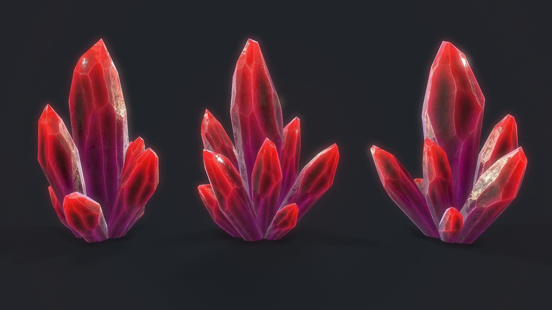 Crystal Low-poly 3D model_6
