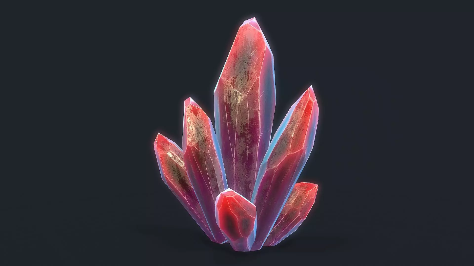 Crystal Low-poly 3D model_0