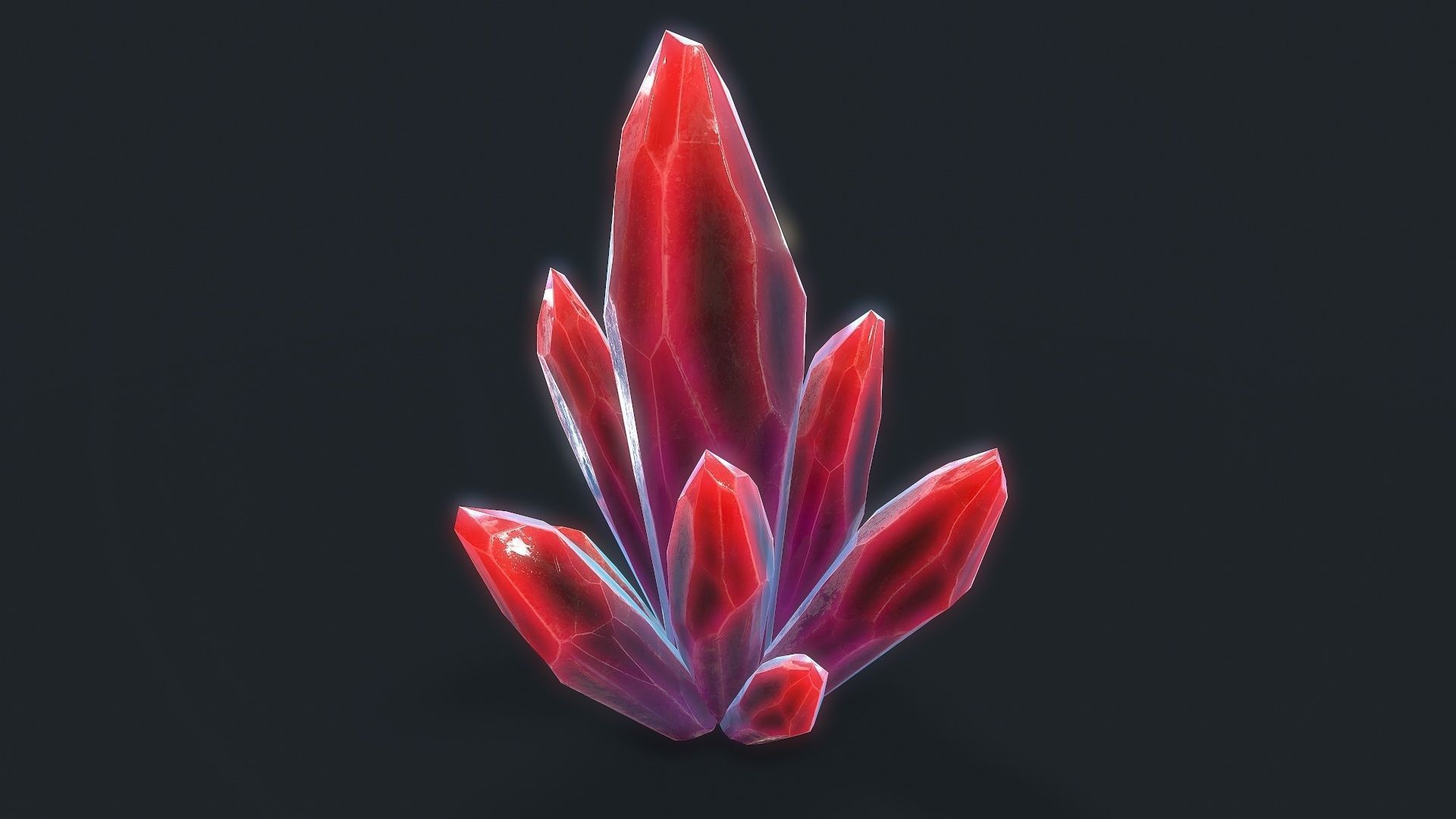 Crystal Low-poly 3D model_2