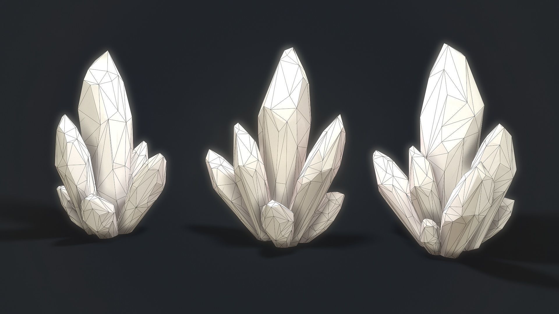 Crystal Low-poly 3D model_7