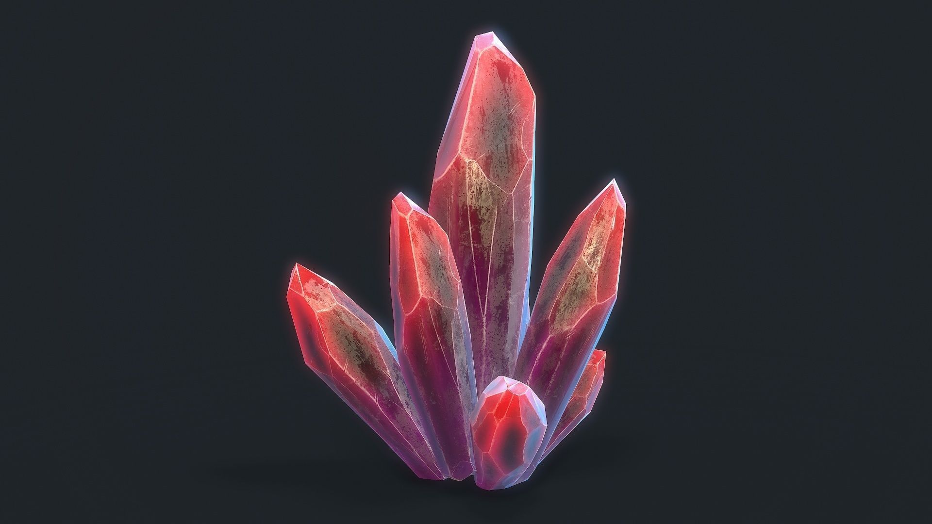 Crystal Low-poly 3D model_1