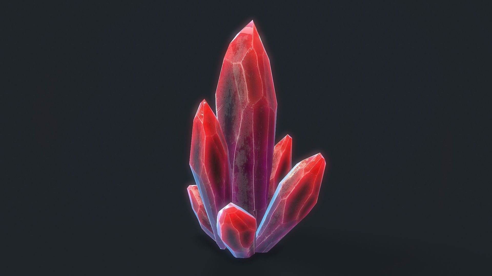 Crystal Low-poly 3D model_4