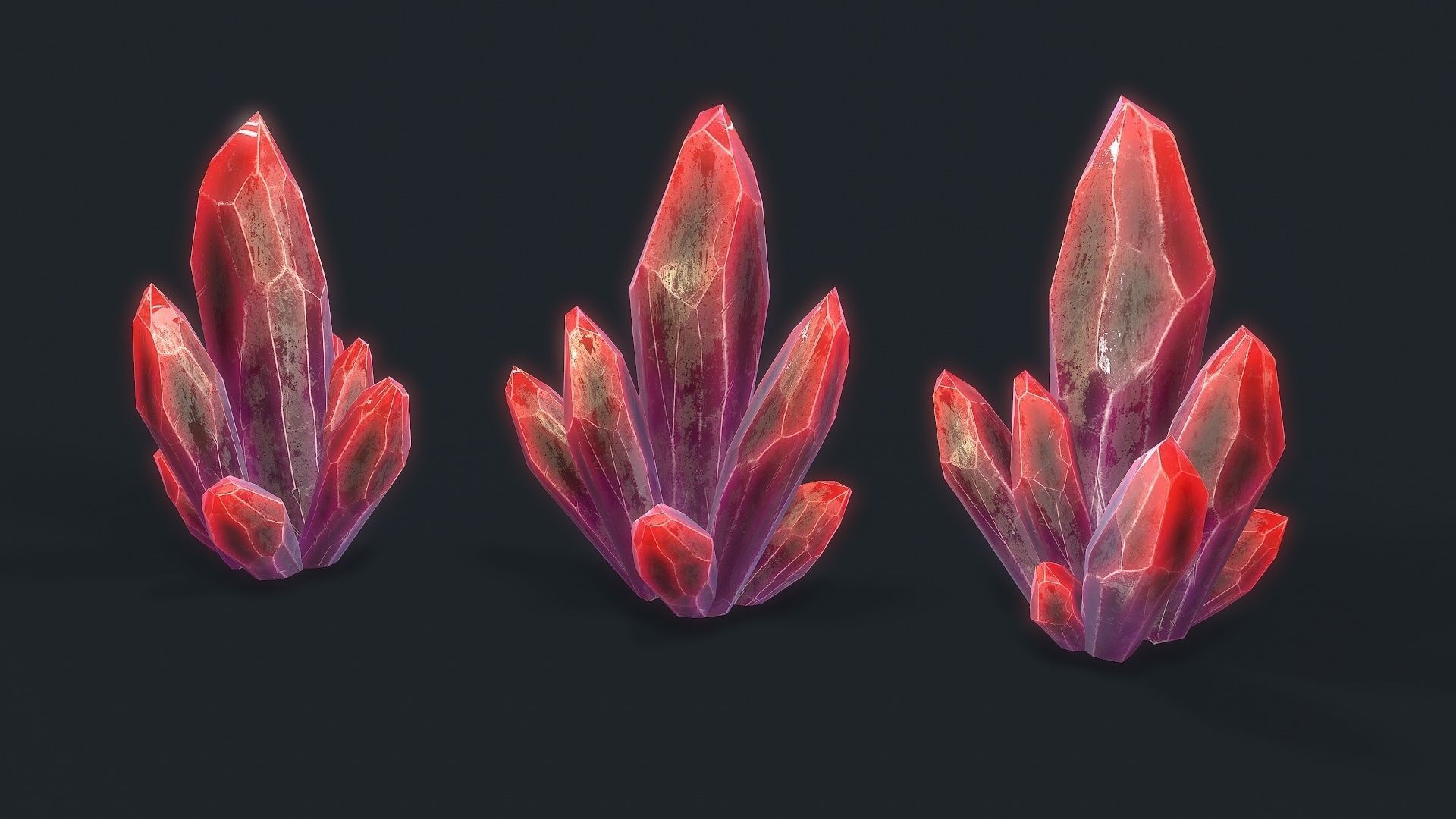 Crystal Low-poly 3D model_5