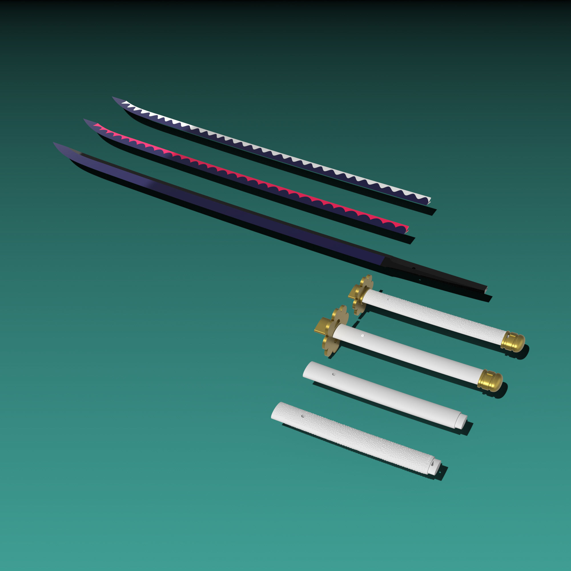 Shusui samurai sword 3D print model_2