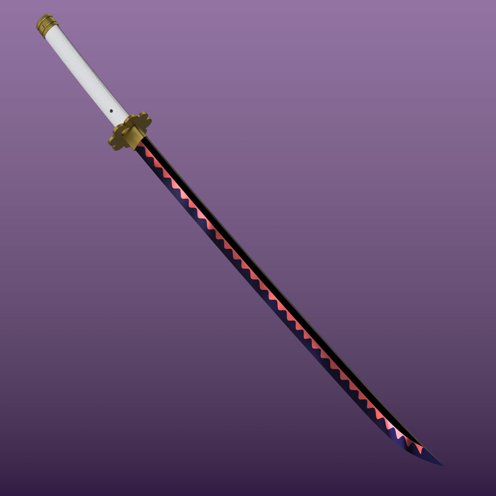 Shusui samurai sword 3D print model_1